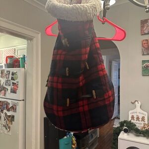 Plaid Dog Coat with Toggle Buttons